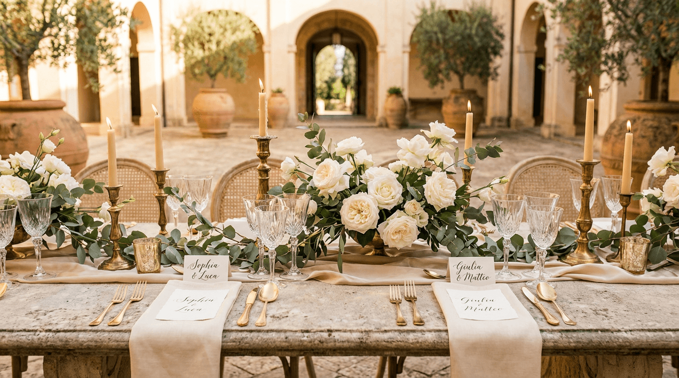 Tablescape de mariage romantique
